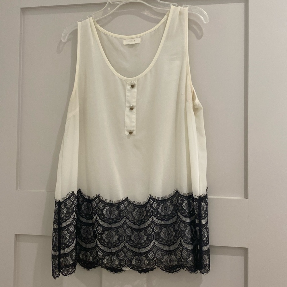 White top with black lace